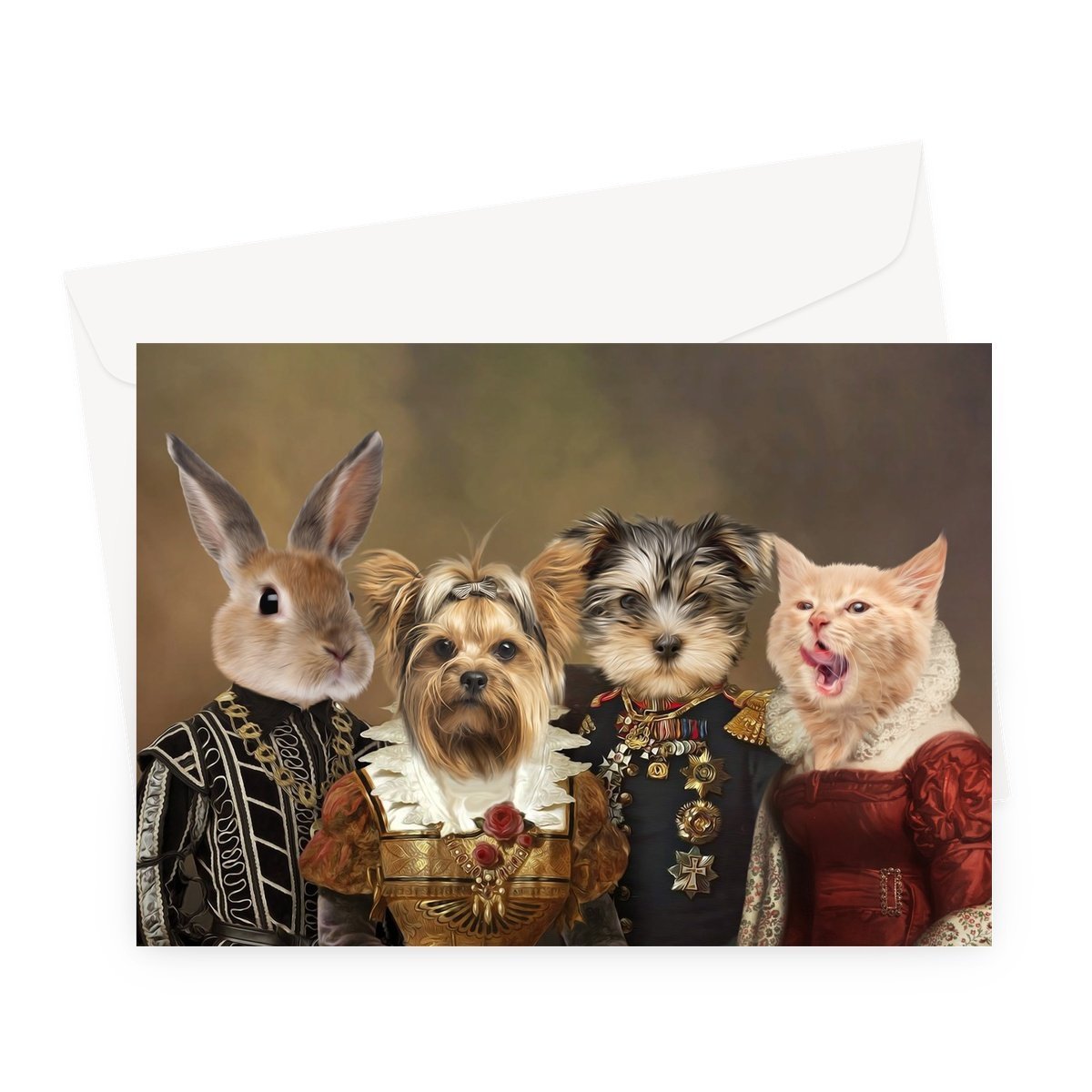 The 4 Nobles: Custom Pet Greeting Card - Paw & Glory - #pet portraits# - #dog portraits# - #pet portraits uk#custom dog painting, pet artwork, portraits dogs, canvas pet portraits, Pet portraits uk, pets portraits, Turner & Walker