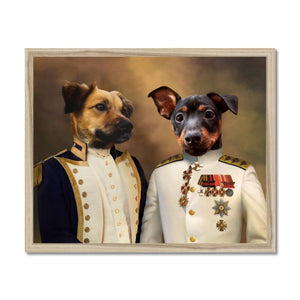 The Admiral & The Sargent: Custom Pet Framed Portrait - Paw & Glory, pawandglory, dog drawing from photo, pet portraits usa, the general portrait, pictures for pets, digital pet paintings, dog drawing from photo, pet portrait