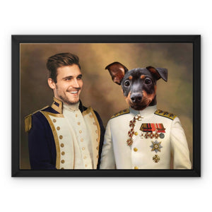 The Admiral & The Sargent: Custom Pet & Owner Canvas - Paw & Glory - #pet portraits# - #dog portraits# - #pet portraits uk#paw & glory, custom pet portrait canvas,personalised dog canvas, best pet canvas art, custom pet canvas prints, pet custom canvas, personalised dog canvas uk