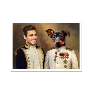 The Admiral & The Sargent: Custom Pet & Owner Portrait - Paw & Glory, paw and glory, pet portrait singapore, puppy portrait, original pet portraits, draw your pet portrait, pet portraits in oils, personalized pet and owner canvas, pet portraits