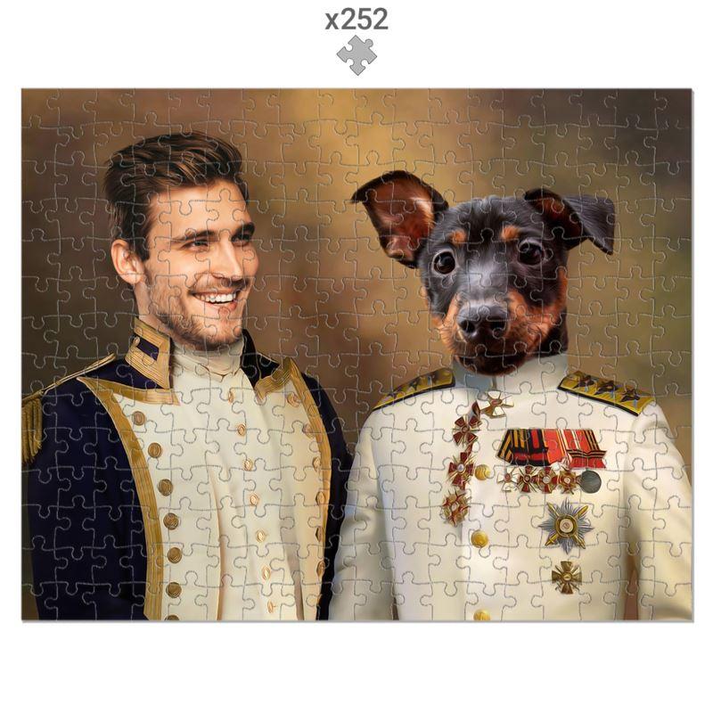 The Admiral & The Sargent: Custom Pet & Owner Puzzle - Paw & Glory - #pet portraits# - #dog portraits# - #pet portraits uk#paw and glory, pet portraits Puzzle,dog portrait puzzle, Anniversary gifts, dog art portraits, dog poster art, personalized pet portraits