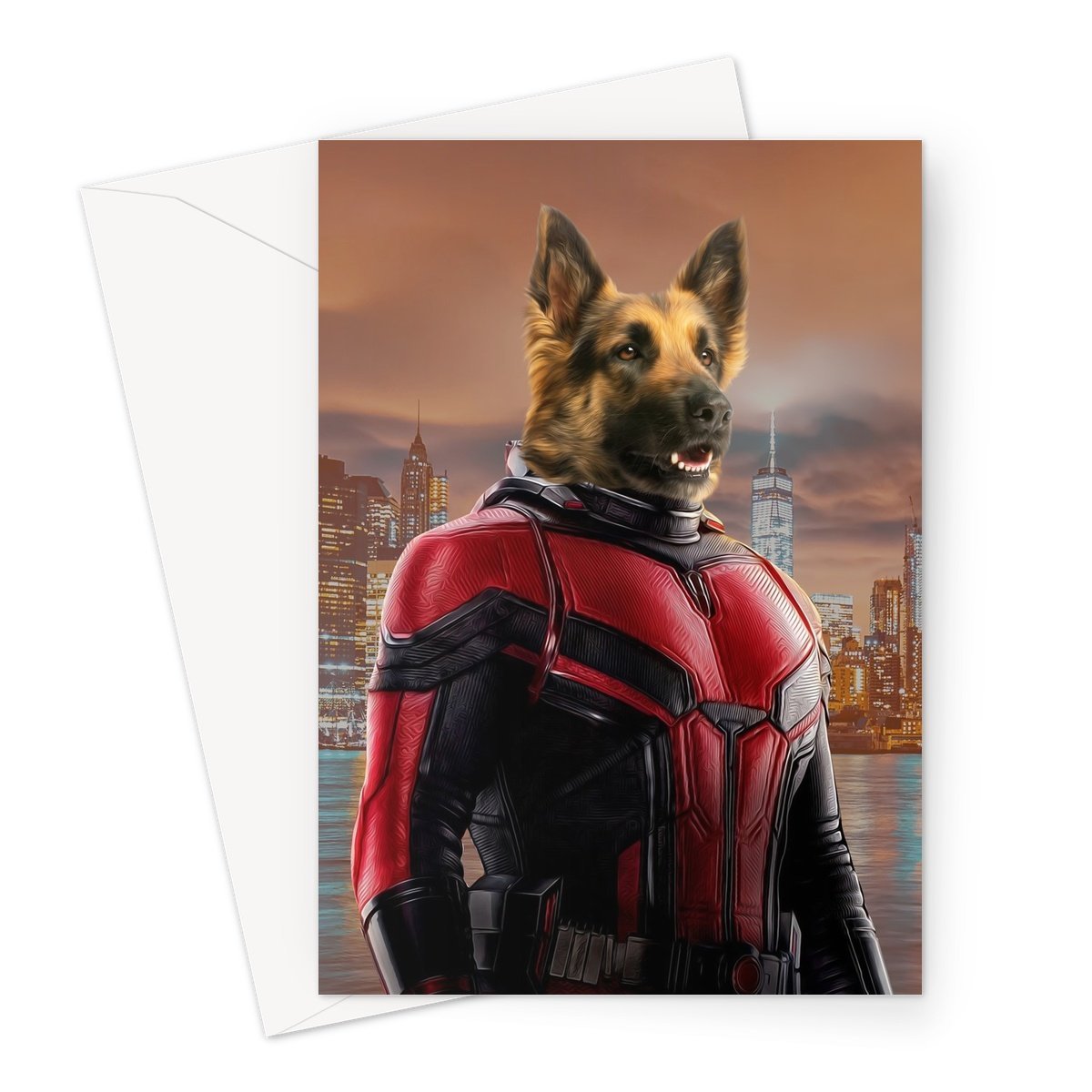 The Ant Man: Custom Pet Greeting Card - Paw & Glory - #pet portraits# - #dog portraits# - #pet portraits uk#pet portraits on canvas, send a picture of your dog stuffed animal, paintings of pets from photos, pet portraits, dog caricatures, turn pet photos to art, Crownandpaw