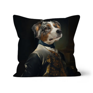 The Aristocrat: Custom Pet Throw Pillow - Paw & Glory - #pet portraits# - #dog portraits# - #pet portraits uk#paw & glory, pet portraits pillow,my pet pillow, dog memory pillow, photo pet pillow, pillow custom, pup pillows