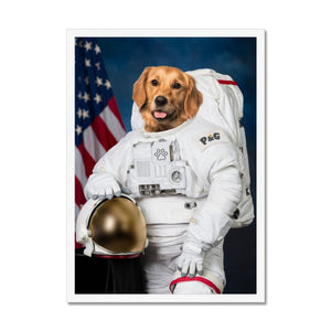 The Astronaut: Custom Pet Portrait - Paw & Glory, pawandglory, minimal dog art, best dog artists, dog portraits as humans, the general portrait, dog portraits admiral, pet portraits usa, pet portrait