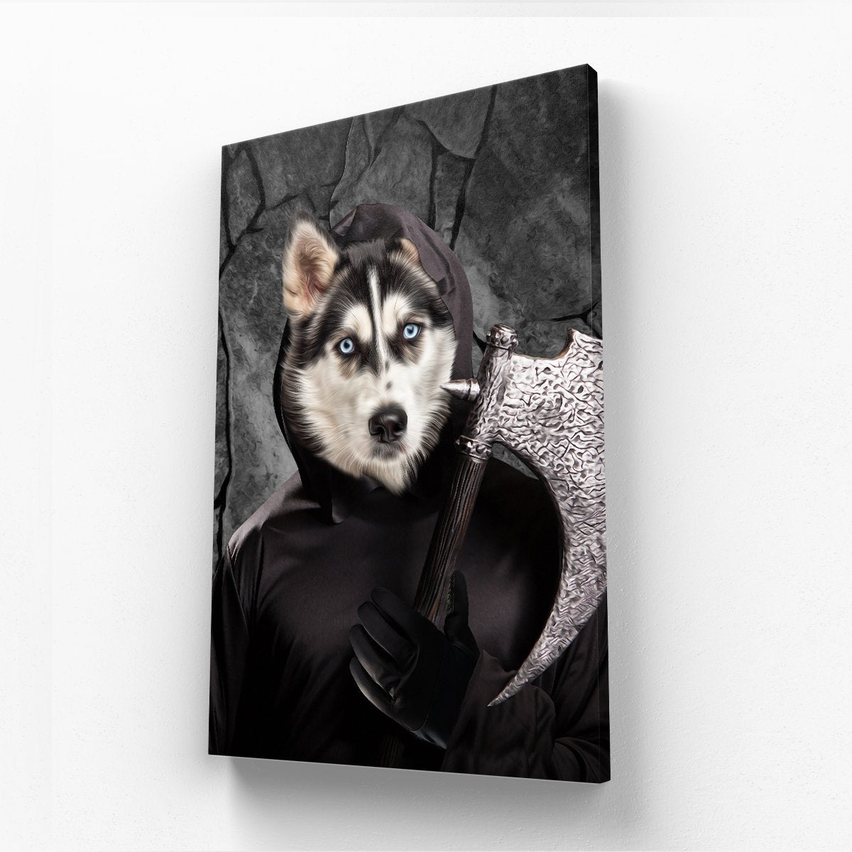 The Bark Reaper: Custom Pet Canvas - Paw & Glory - #pet portraits# - #dog portraits# - #pet portraits uk#paw & glory, pet portraits canvas,canvas dog carrier, my pet canvas , pet custom canvas, pet on canvas uk, pet canvas portrait