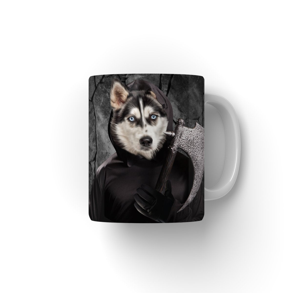 The Bark Reaper: Custom Pet Mug - Paw & Glory - #pet portraits# - #dog portraits# - #pet portraits uk#paw & glory, pet portraits Mug,custom printing mugs, design a coffee mug, photo printed mug, custom coffee mug, make a mug