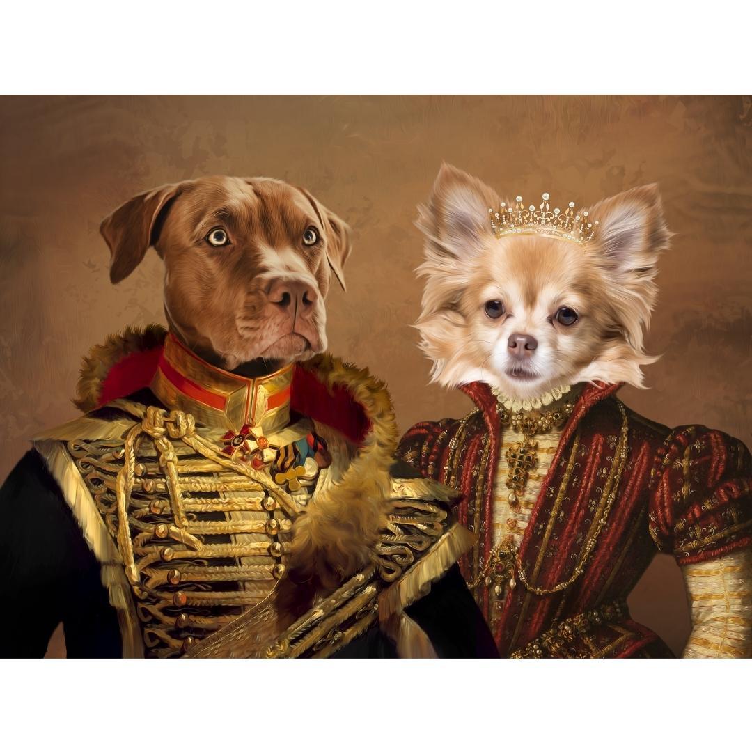 The Betrothed: Custom Digital Pet Portrait - Paw & Glory, pawandglory, animal portrait pictures, original pet portraits, minimal dog art, admiral dog portrait, pet portrait admiral, portrait my pet, pet portrait