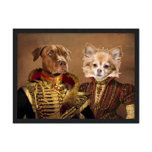 The Betrothed: Custom Pet Portrait - Paw & Glory, paw and glory, funny dog paintings, pet portraits usa, minimal dog art, admiral dog portrait, felt cat portrait, digital pet paintings, pet portraits