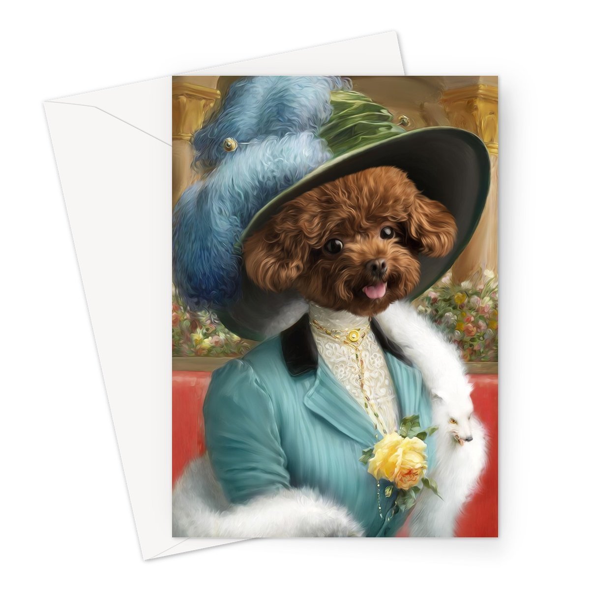 The Bluebell: Custom Pet Greeting Card - Paw & Glory - pawandglory, for pet portraits, paintings of pets from photos, dog portraits admiral, pet portrait singapore, admiral pet portrait, minimal dog art, pet portraits