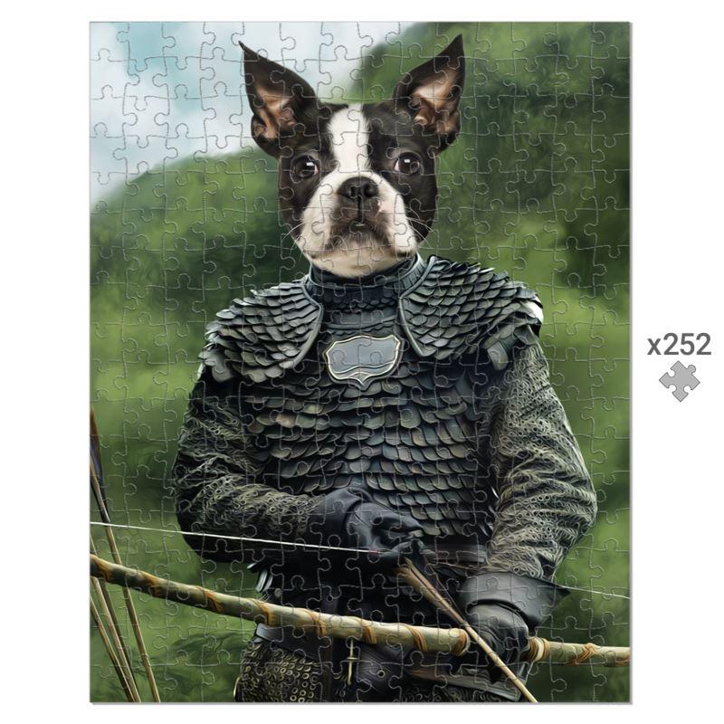 The Bowman (GOT Inspired): Custom Pet Puzzle - Paw & Glory - #pet portraits# - #dog portraits# - #pet portraits uk#paw and glory, pet portraits Puzzle,admiral portrait, renaissance pet portrait template, admiral painting, custom dog drawings, pet portraits from photos prices uk