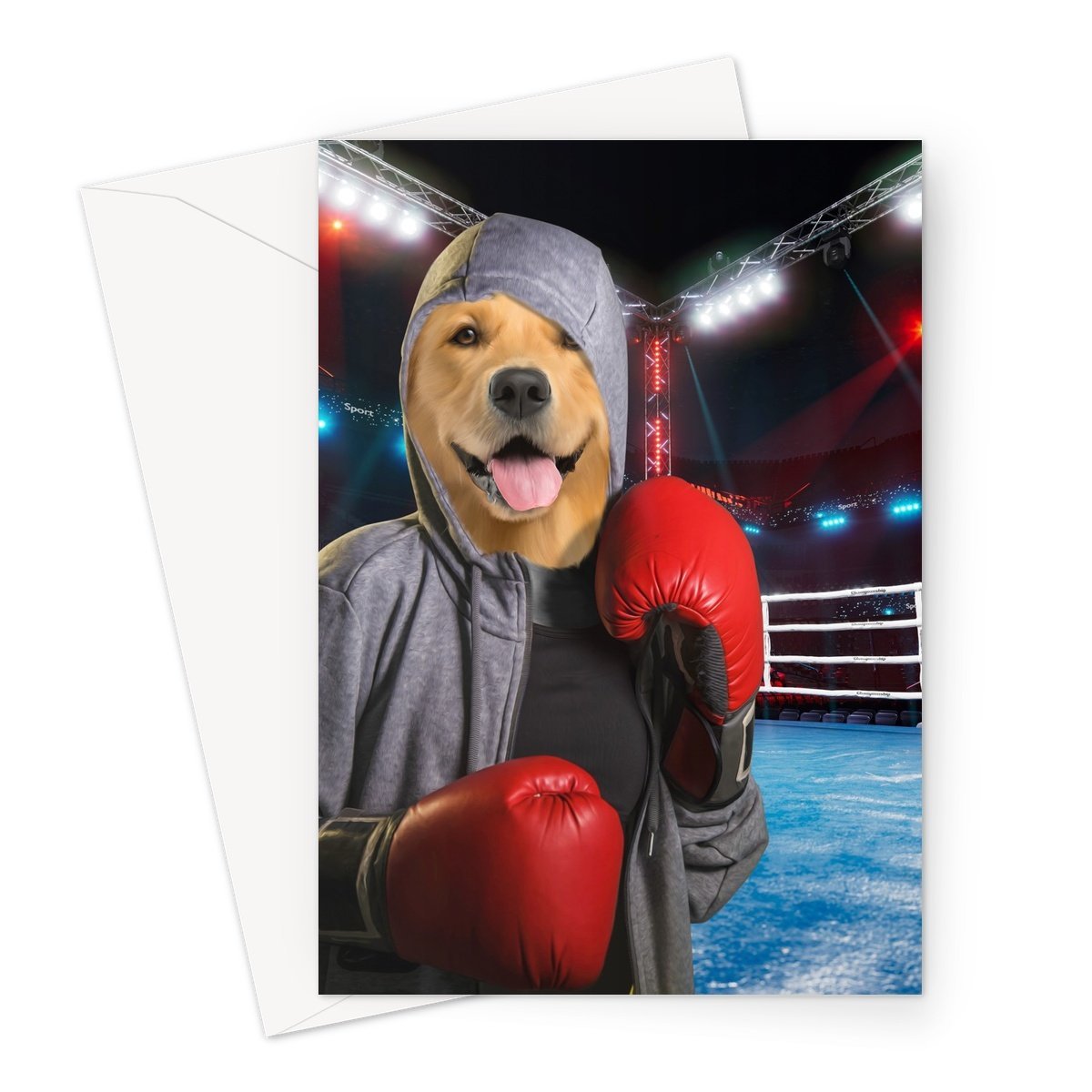 The Boxer: Custom Pet Greeting Card - Paw & Glory - paw and glory, my pet painting, pet portraits in oils, minimal dog art, dog portraits singapore, paintings of pets from photos, pet portrait singapore, pet portraits