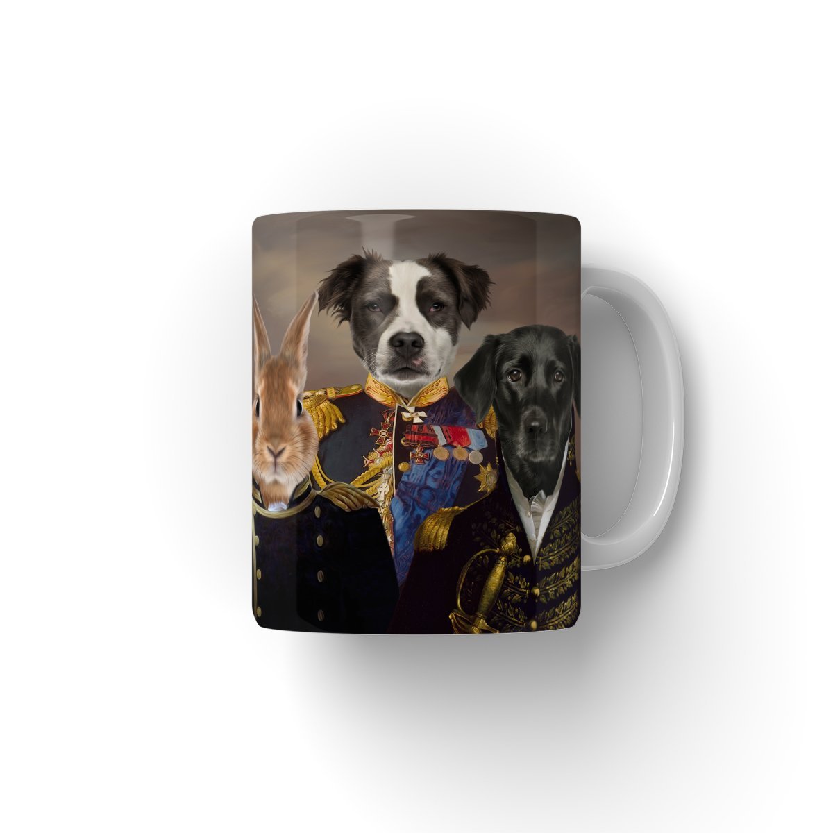 The Brigade: Custom 3 Pet Mug - Paw & Glory - #pet portraits# - #dog portraits# - #pet portraits uk#paw and glory, custom pet portrait Mug,personalized coffee mug with dogs, dog breed mugs, pet mug, pet photo on mug, mug with my photo