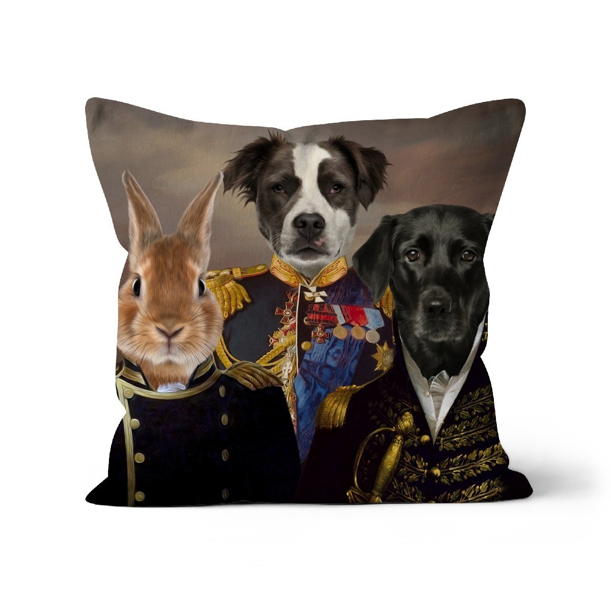 The Brigade: Custom 3 Pet Throw Pillow - Paw & Glory - #pet portraits# - #dog portraits# - #pet portraits uk#paw & glory, pet portraits pillow,custom pillow of your pet, dog personalized pillow, custom pillow cover, dog shaped pillows, dog pillows personalized