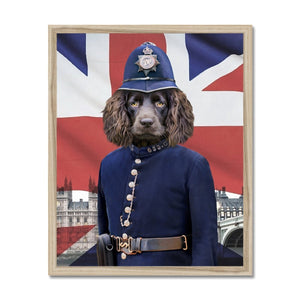 The British Police Officer: Custom Framed Pet Portrait - Paw & Glory, pawandglory, dog and couple portrait, original pet portraits, aristocratic dog portraits, dog portraits singapore, dog portrait images, hogwarts dog houses, pet portrait