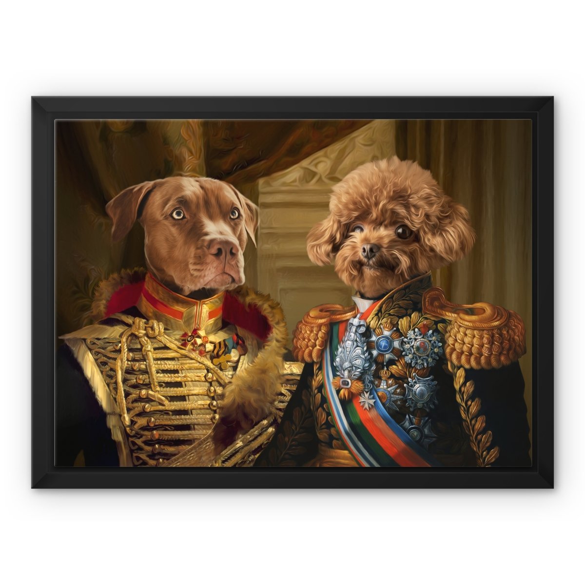 The Brothers In Arms: Custom Pet Canvas - Paw & Glory - #pet portraits# - #dog portraits# - #pet portraits uk#pawandglory, pet art canvas,dog canvas, personalized dog and owner canvas uk, pet canvas uk, canvas of my dog, dog canvas wall art