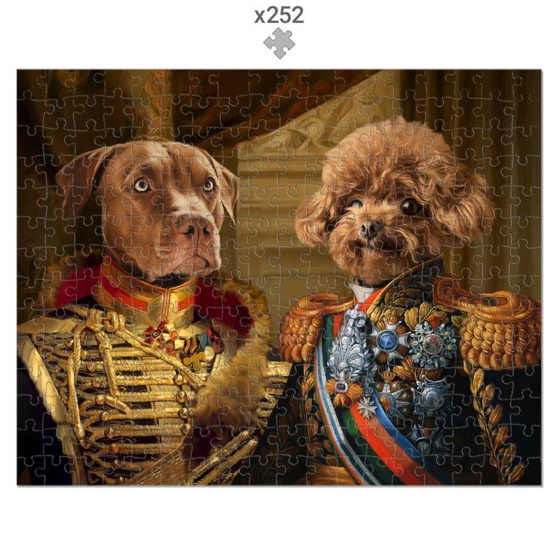 The Brothers In Arms: Custom Pet Puzzle - Paw & Glory - #pet portraits# - #dog portraits# - #pet portraits uk#paw and glory, custom pet portrait Puzzle,custom paintings of pets, custom pet puzzle, renaissance cat painting, my pet portrait, dog military portraits