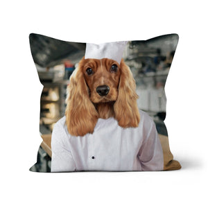 The Chef: Custom Pet Cushion - Paw & Glory - #pet portraits# - #dog portraits# - #pet portraits uk#paw and glory, pet portraits cushion,custom pet pillows, pillow personalized, custom pillow cover, dog personalized pillow, pillow with pet picture