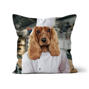 The Chef: Custom Pet Cushion - Paw & Glory - #pet portraits# - #dog portraits# - #pet portraits uk#paw & glory, pet portraits pillow,pet custom pillow, personalised dog pillows, dog pillow cases, pillow with dogs face, pillow custom, dog photo on pillow