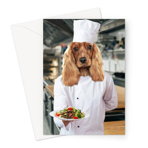 The Chef: Custom Pet Greeting Card - Paw & Glory - paw and glory, dog astronaut photo, pet portrait admiral, animal portrait pictures, painting pets, dog portraits as humans, pet portraits