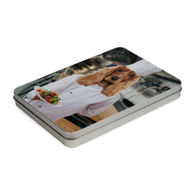 The Chef: Custom Pet Puzzle - Paw & Glory - #pet portraits# - #dog portraits# - #pet portraits uk#paw & glory, custom pet portrait Puzzle,dog picture puzzle, dog portraits in costume uk, pet and owner portraits uk, personalised pet portrait uk, paintings of dogs in clothes