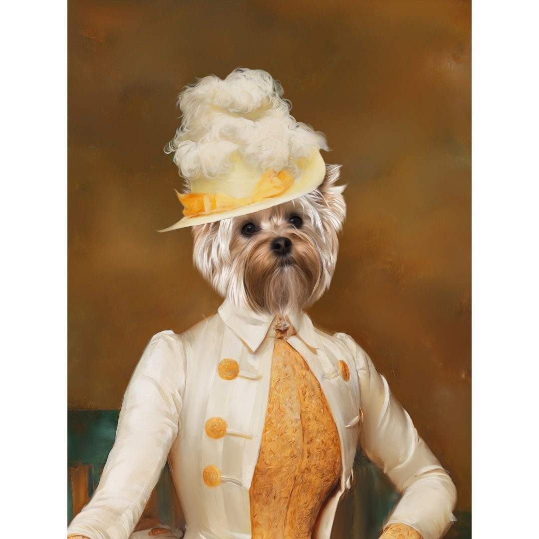 The Cherry Picker: Custom Pet Digital Portrait - Paw & Glory, paw and glory, Pet portraits, admiral dog portrait, best dog artists, pet photo clothing, admiral pet portrait, dog astronaut photo, pet portraits
