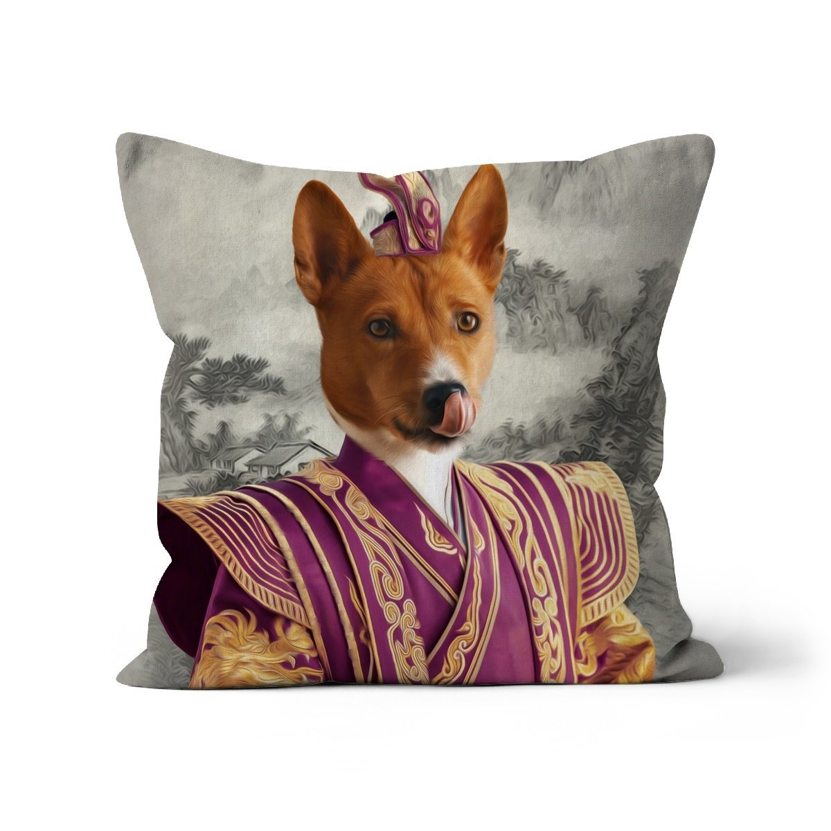 The Chinese Emperor: Custom Pet Cushion - Paw & Glory - #pet portraits# - #dog portraits# - #pet portraits uk#paw & glory, custom pet portrait pillow,pillow personalized, pet pillow, pillow custom, personalised dog pillows, personalised pet pillows