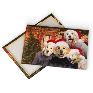 The Christmas Family: Custom Pet Canvas - Paw & Glory - #pet portraits# - #dog portraits# - #pet portraits uk#paw & glory, custom pet portrait canvas,dog pictures on canvas, dog wall art canvas, pet photo canvas, personalized dog and owner canvas uk, the pet canvas