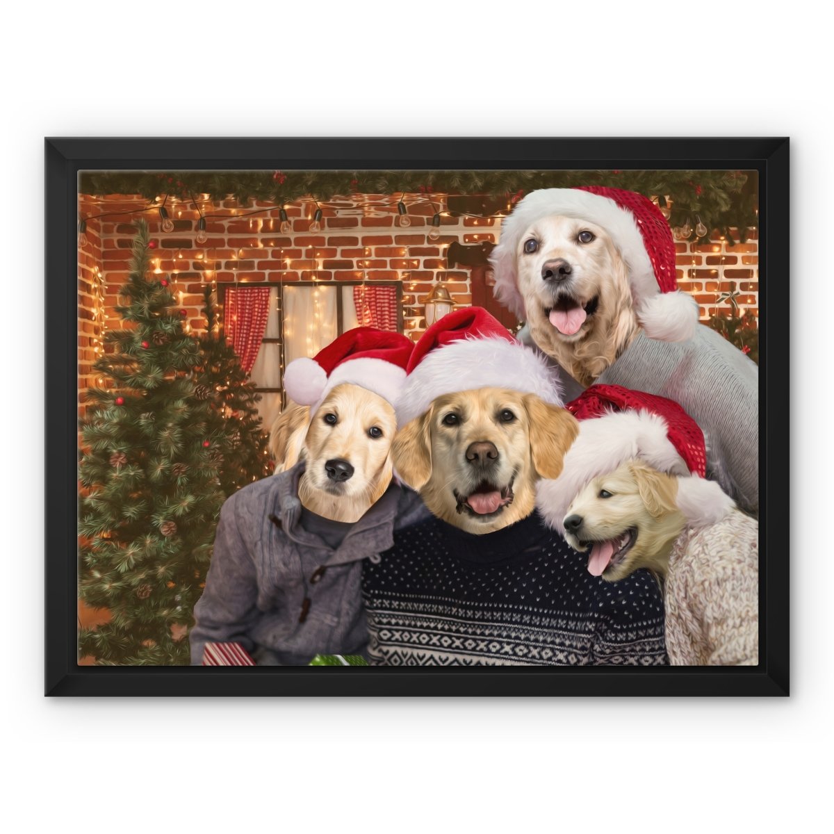 The Christmas Family: Custom Pet Canvas - Paw & Glory - #pet portraits# - #dog portraits# - #pet portraits uk#paw and glory, pet portraits canvas,pet on canvas uk, pet photo to canvas, dog photo on canvas, dog canvas, pet on canvas