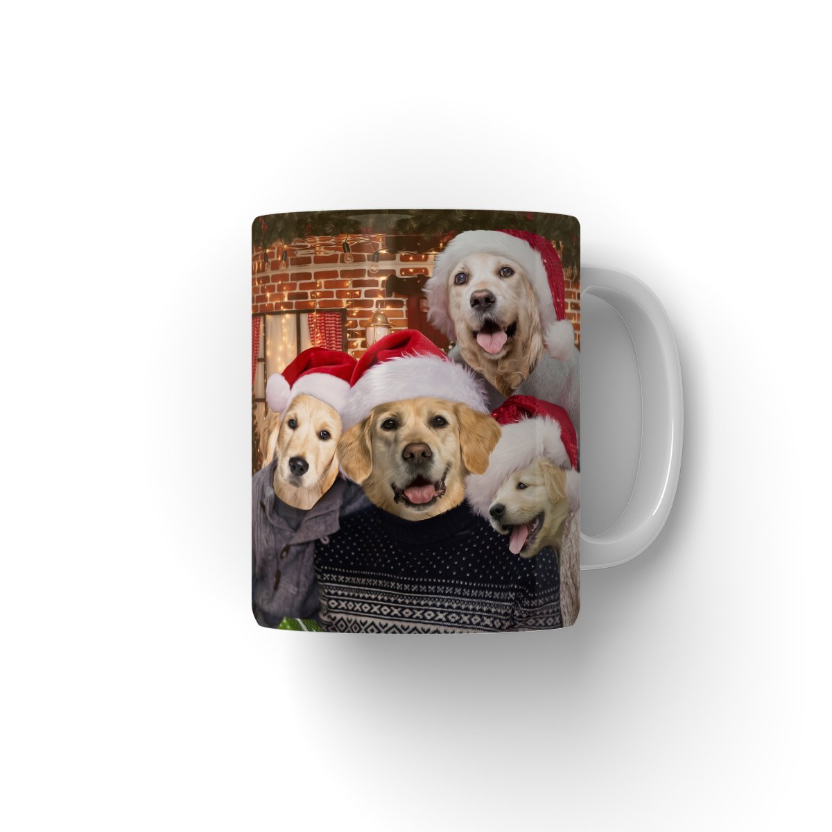The Christmas Family: Custom Pet Mug - Paw & Glory - #pet portraits# - #dog portraits# - #pet portraits uk#pawandglory, pet art Mug,dog coffee mug custom, personalized coffee mugs with pets, coffee mug with dogs, mug with dogs face on it, personalised mugs dogs