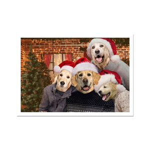 The Christmas Family: Custom Pet Portrait - Paw & Glory, paw and glory, admiral pet portrait, paintings of pets from photos, funny dog paintings, painting of your dog, best dog artists, draw your pet portrait, pet portrait