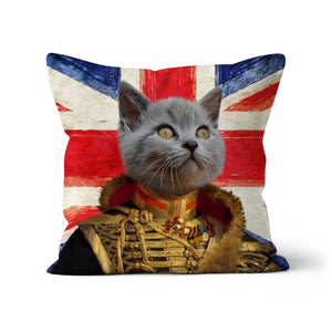 The Colonel British Flag Edition: Custom Pet Cushion - Paw & Glory - #pet portraits# - #dog portraits# - #pet portraits uk#paw & glory, pet portraits pillow,pillow personalized, pillow custom, personalised pet pillows, pet pillow, personalised dog pillows