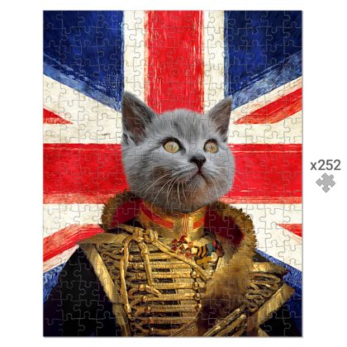 The Colonel British Flag Edition: Custom Pet Puzzle - Paw & Glory - #pet portraits# - #dog portraits# - #pet portraits uk#paw and glory, pet portraits Puzzle,double pet portraits, pet portraits digital, pet portraits in costume uk, victorian dog painting, dog photo puzzle