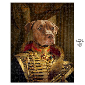 The Colonel: Custom Pet Puzzle - Paw & Glory - #pet portraits# - #dog portraits# - #pet portraits uk#paw & glory, pet portraits Puzzle,dog portraits from photos uk, renaissance painting of cat, royal cat painting, cat portraits in costume, framed pet portraits