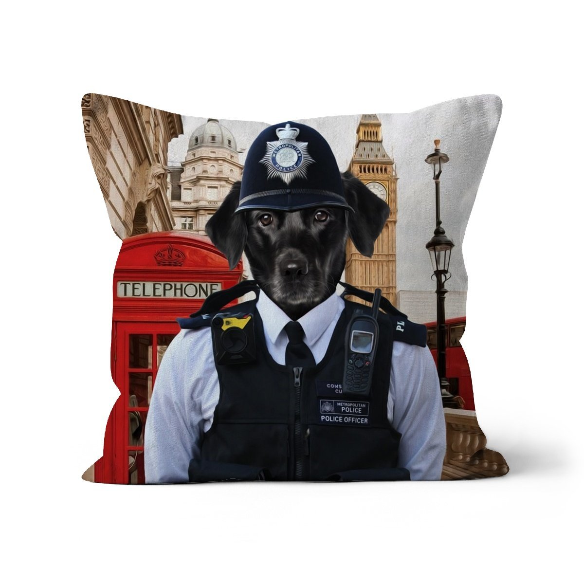 The Constable: Custom Throw Pillow - Paw & Glory - #pet portraits# - #dog portraits# - #pet portraits uk#paw and glory, pet portraits cushion,dog on pillow, pillow with dogs face, custom pillow of your pet, pet pillow, dog pillow cases, pillows of your dog