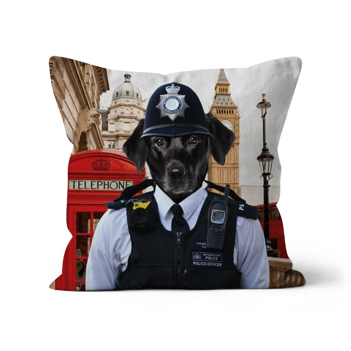 The Constable: Custom Throw Pillow - Paw & Glory - #pet portraits# - #dog portraits# - #pet portraits uk#paw and glory, pet portraits cushion,dog on pillow, pillow with dogs face, custom pillow of your pet, pet pillow, dog pillow cases, pillows of your dog