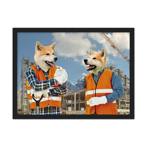 The Construction Workmates: Custom Pet Portrait - Paw & Glory, paw and glory, dog portraits admiral, animal portrait pictures, drawing pictures of pets, admiral dog portrait, custom pet paintings, custom pet painting, pet portraits
