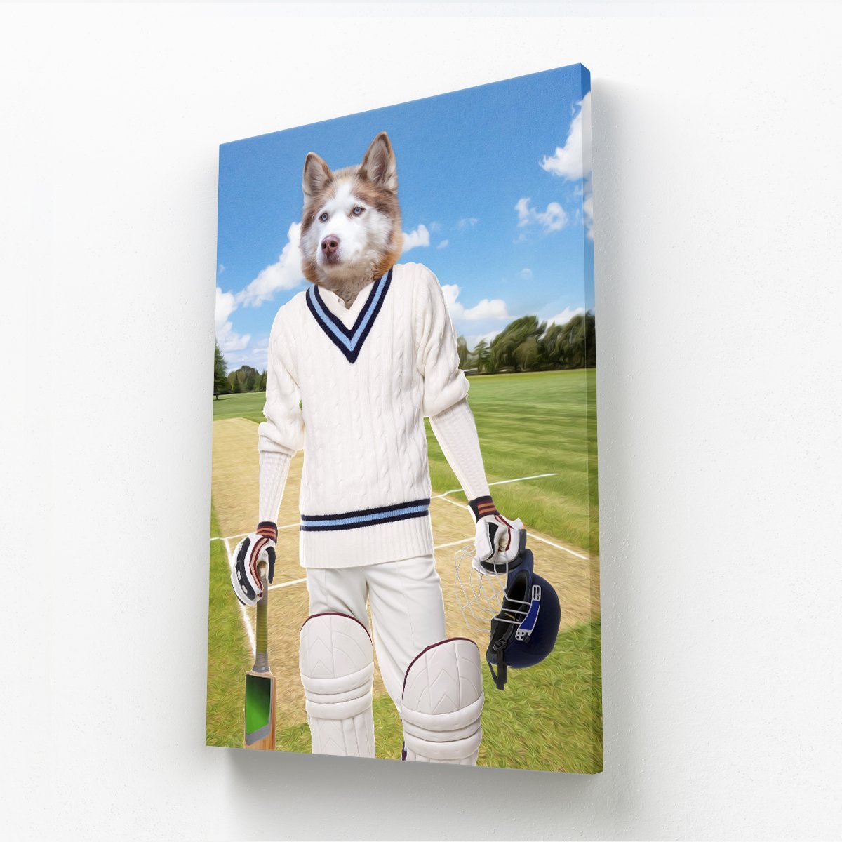 The Cricket Prodigy: Custom Pet Canvas - Paw & Glory - #pet portraits# - #dog portraits# - #pet portraits uk#paw & glory, custom pet portrait canvas,pet art canvas, dog art canvas, custom pet canvas, pet photo canvas, pet on canvas