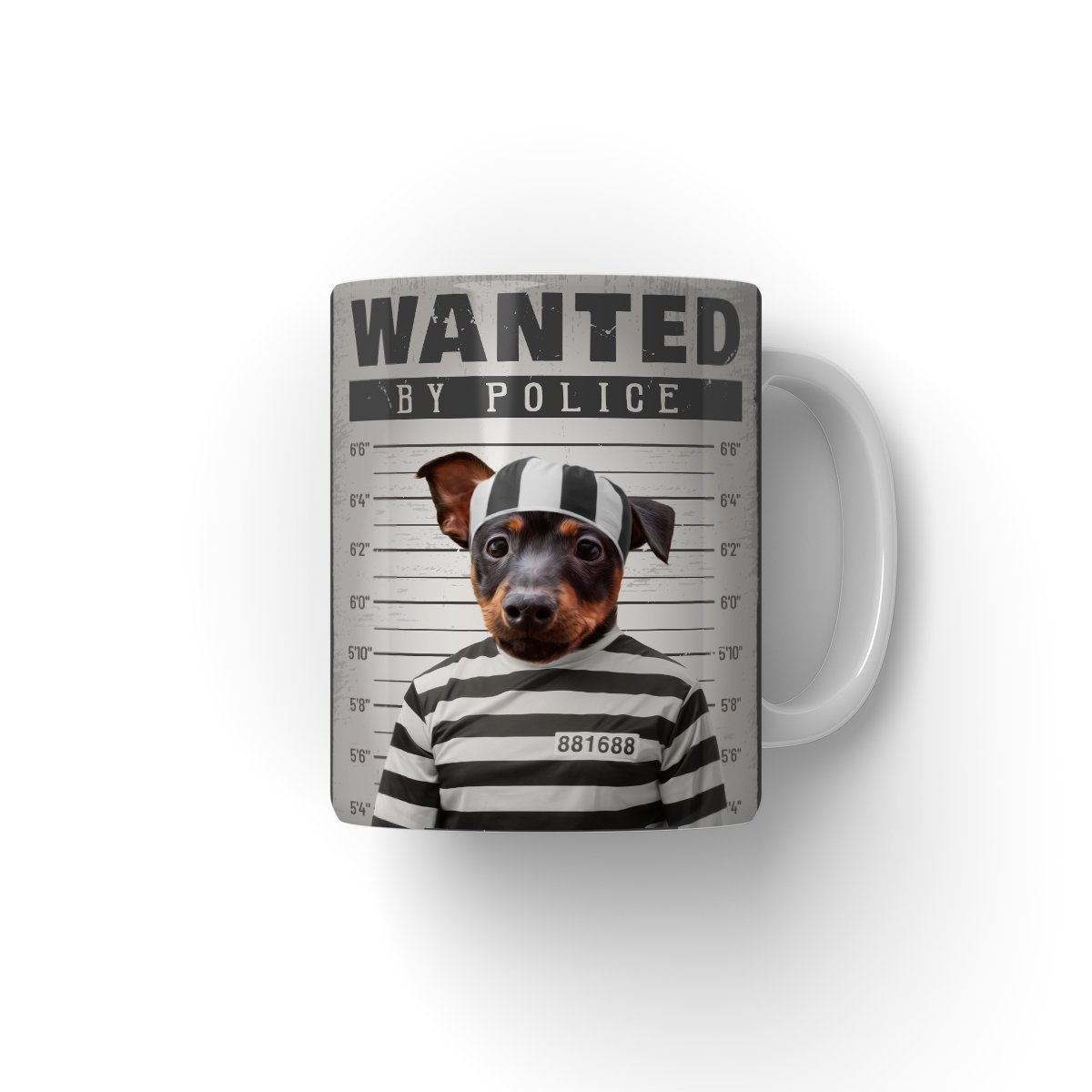 The Criminal: Custom Pet Mug - Paw & Glory - #pet portraits# - #dog portraits# - #pet portraits uk#paw and glory, pet portraits Mug,custom coffee mugs with dogs, dog on coffee mug, mugs with pet pictures, mug pet, coffee mug with pet picture