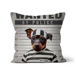 The Criminal: Custom Pet Throw Pillow - Paw & Glory - #pet portraits# - #dog portraits# - #pet portraits uk#paw and glory, pet portraits cushion,custom pillow of your pet, print pet on pillow, personalised cat pillow, dog shaped pillows, custom pillow of pet