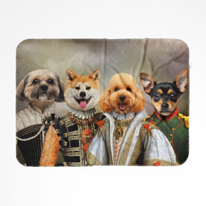 The Dignified 4: Custom Pet Blanket - Paw & Glory - #pet portraits# - #dog portraits# - #pet portraits uk#Paw and glory, Pet portraits blanket,blankets with your dog on it, fleece blanket with dog picture, dog on blanket, custom blanket with dogs face, pet pic blanket