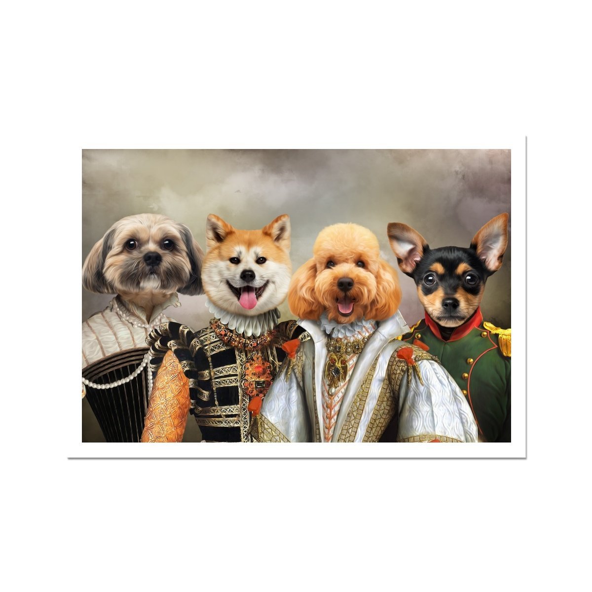 The Dignified 4: Custom Pet Poster - Paw & Glory - #pet portraits# - #dog portraits# - #pet portraits uk#Paw & Glory, paw and glory, dog admiral portrait dog paintings custom pet photo into painting fancy pet pictures custom dog print canvas dog pet portraits