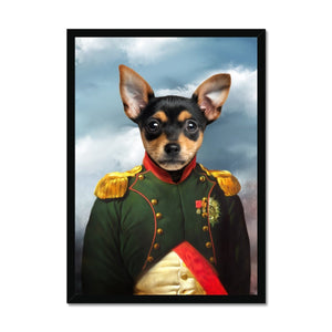 The Dignitary: Custom Framed Pet Portraits - Paw & Glory, pawandglory, dog portrait images, minimal dog art, for pet portraits, admiral dog portrait, custom dog painting, personalized pet and owner canvas, pet portrait