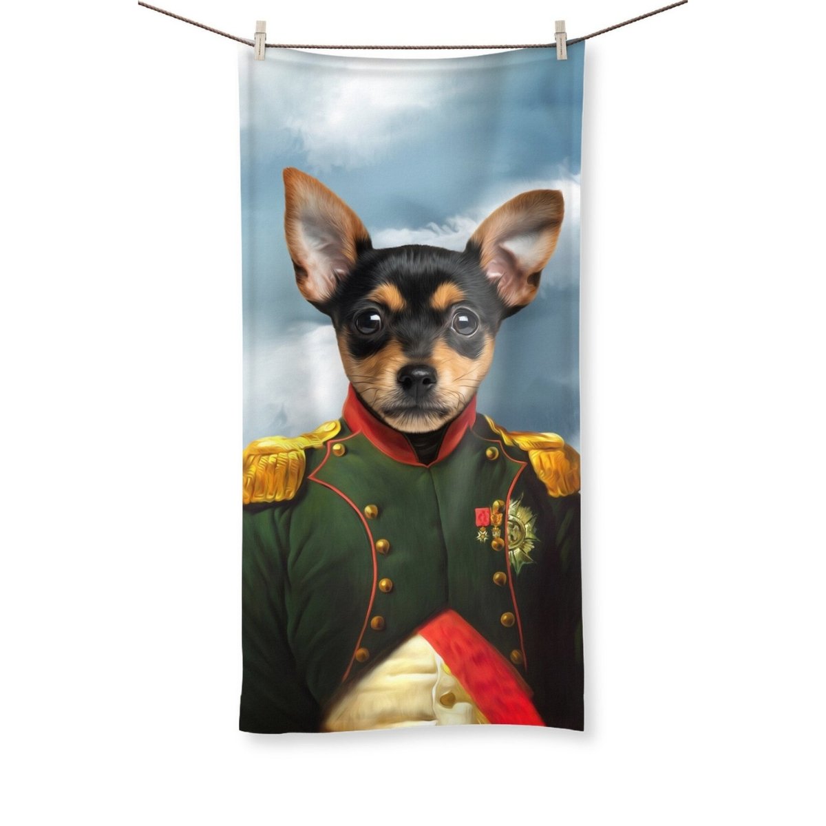 The Dignitary: Custom Pet Towel - Paw & Glory - #pet portraits# - #dog portraits# - #pet portraits uk#Paw & Glory, pawandglory, best dog paintings, the admiral dog portrait, pictures for pets, original pet portraits, painting of your dog, admiral pet portrait, pet portrait,custom pet portrait Towel