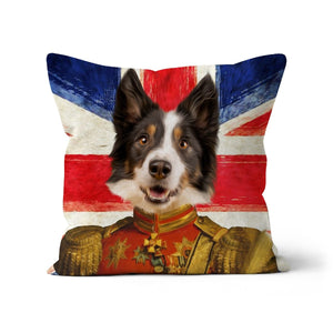 The Duke British Flag Edition: Custom Pet Cushion - Paw & Glory - #pet portraits# - #dog portraits# - #pet portraits uk#paw & glory, pet portraits pillow,dog on pillow, pet print pillow, print pet on pillow, custom cat pillows, pet face pillow