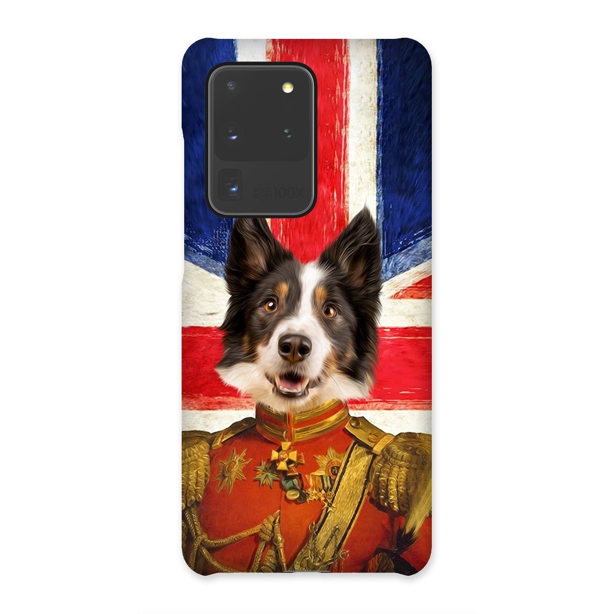 The Duke British Flag Edition: Custom Pet Phone Case - Paw & Glory - paw and glory, pet phone case, pet art phone case, phone case dog, puppy phone case, dog phone case custom, personalised dog phone case uk, Pet Portraits phone case,
