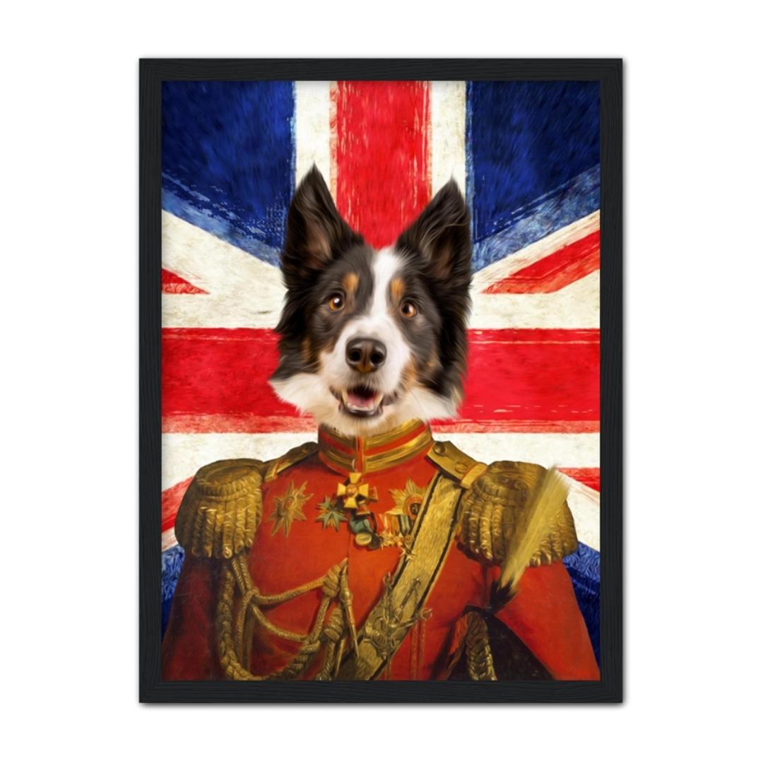 The Duke British Flag Edition: Custom Pet Portrait - Paw & Glory, paw and glory, dog drawing from photo, dog portrait images, dog portraits admiral, aristocrat dog painting, cat picture painting, dog astronaut photo, pet portraits