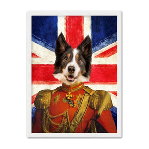 The Duke British Flag Edition: Custom Pet Portrait - Paw & Glory, paw and glory, funny dog paintings, pet portraits usa, minimal dog art, admiral dog portrait, felt cat portrait, digital pet paintings, pet portraits