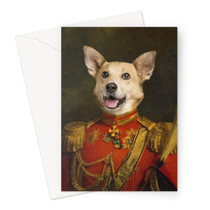 The Duke: Custom Pet Greeting Card - Paw & Glory - paw and glory, dog canvas art, dog drawing from photo, hogwarts dog houses, dog canvas art, drawing dog portraits, animal portrait artists, pet portraits
