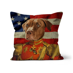 The Duke USA Flag Edition: Custom Pet Cushion - Paw & Glory - #pet portraits# - #dog portraits# - #pet portraits uk#paw & glory, custom pet portrait pillow,custom pillow of pet, pillows of your dog, dog on pillow, pet custom pillow, dog photo on pillow