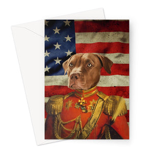 The Duke USA Flag Edition: Custom Pet Greeting Card - Paw & Glory - paw and glory, drawing dog portraits, custom pet portraits south africa, pet portraits usa, pet portraits in oils, digital pet paintings, pet portraits leeds, pet portrait